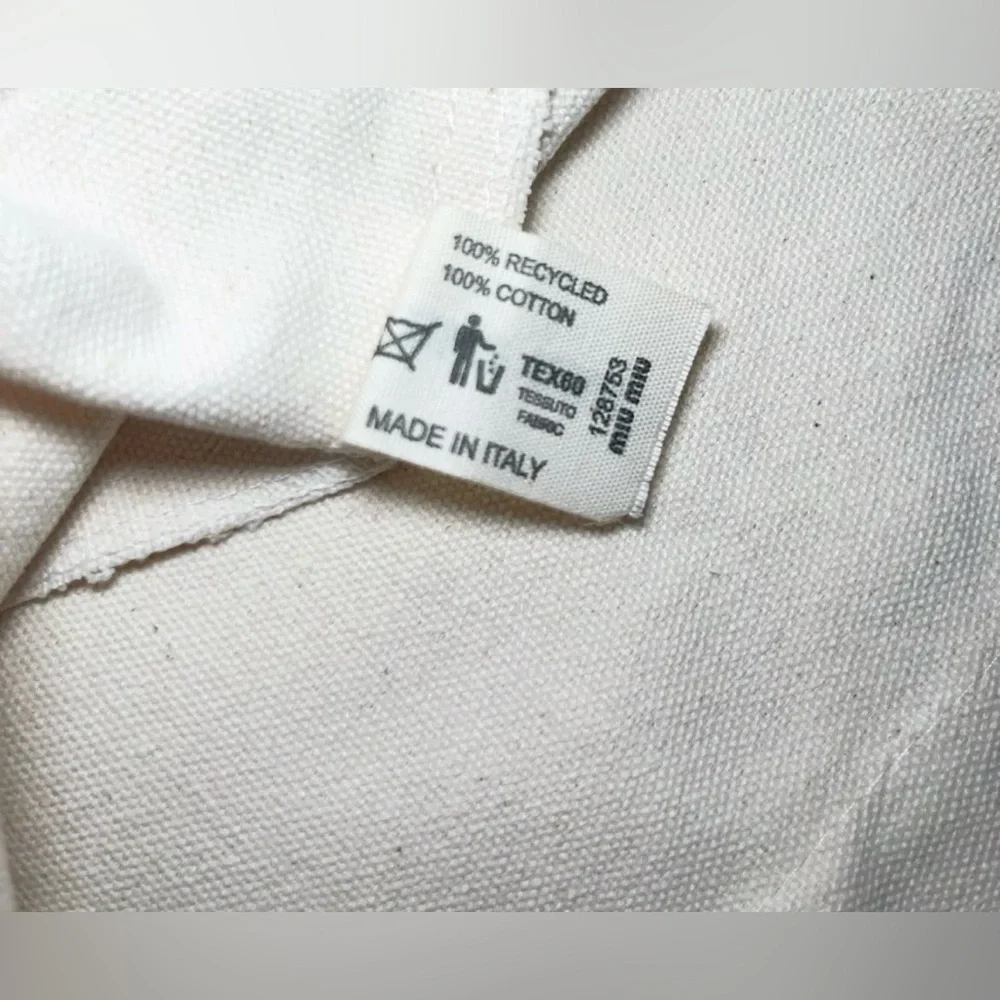 MIU MIU Limited Edition White Canvas Tote - Picture 5 of 5